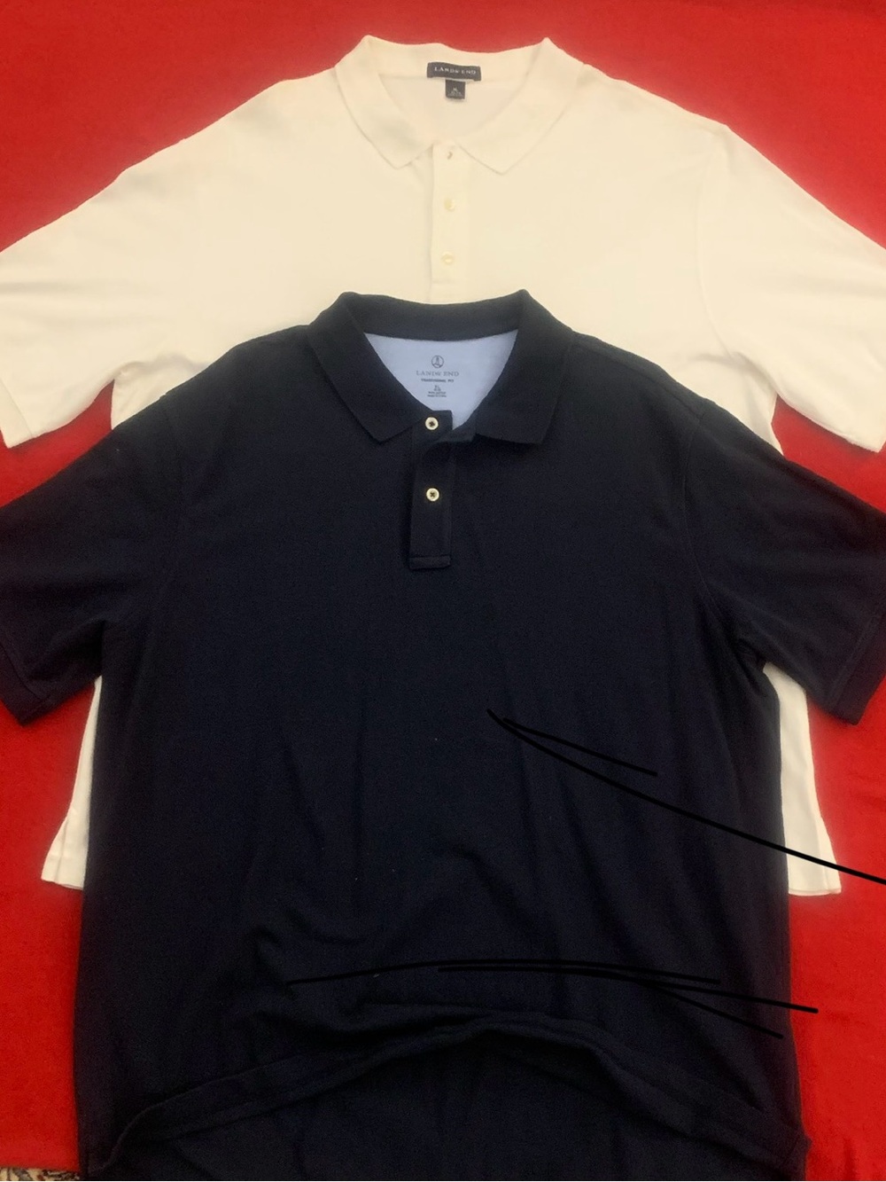 2 LANDS’ END SS All Cotton Polos